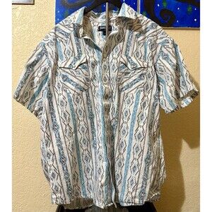 Panhandle Slim Shirt Mens XL Southwestern Aztec Western Pearl Snap Cotton Rodeo